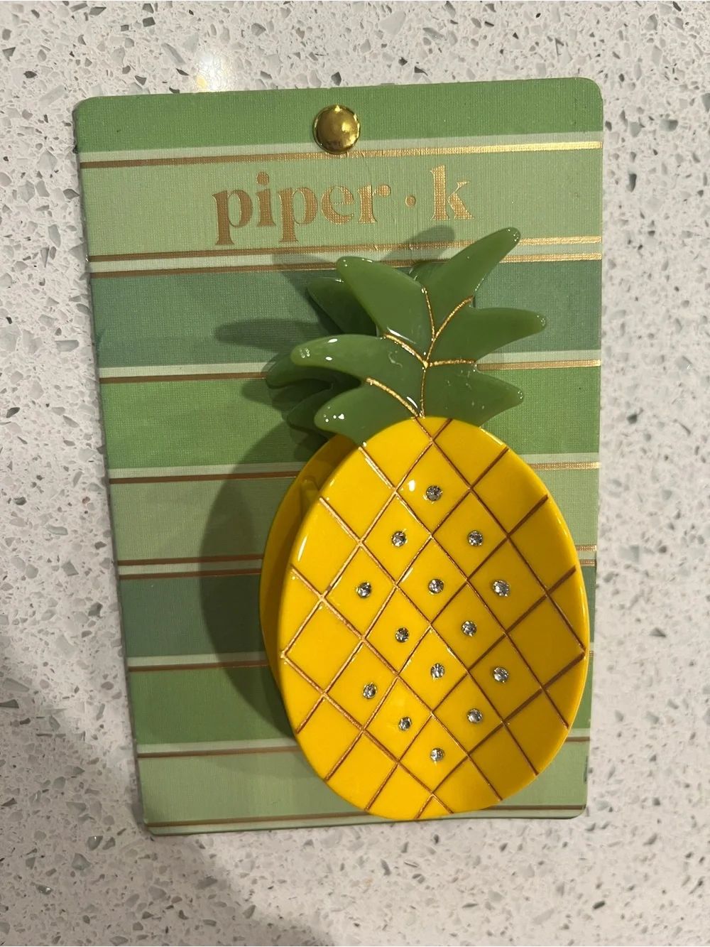 Piper Yellow and Green Pineapple Hair Clip